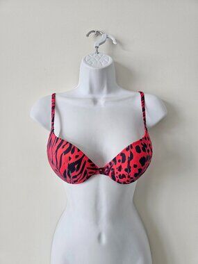 New COSABELLA Red Black Push Up Bra 32C, Made In Italy